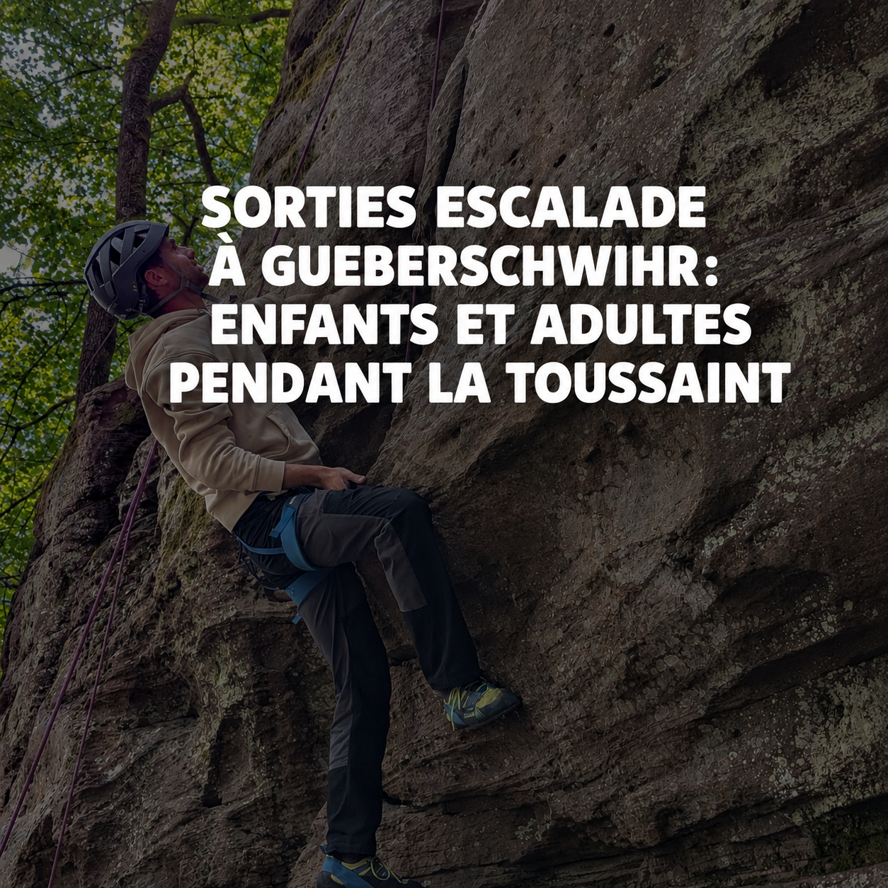 Sorties escalade à Gueberschwihr : enfants et adultes pendant la Toussaint